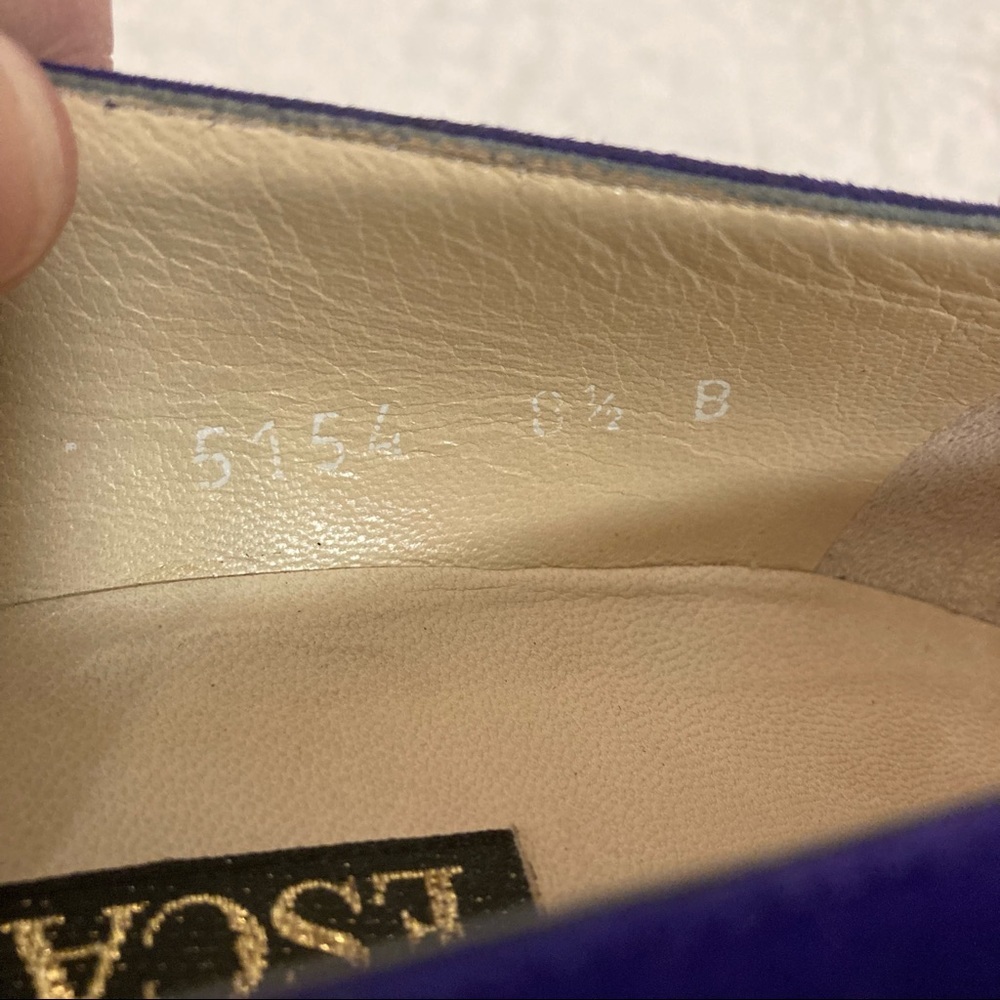 Vintage Escada purple pumps velvet square toe 8.5 - Picture 9 of 9